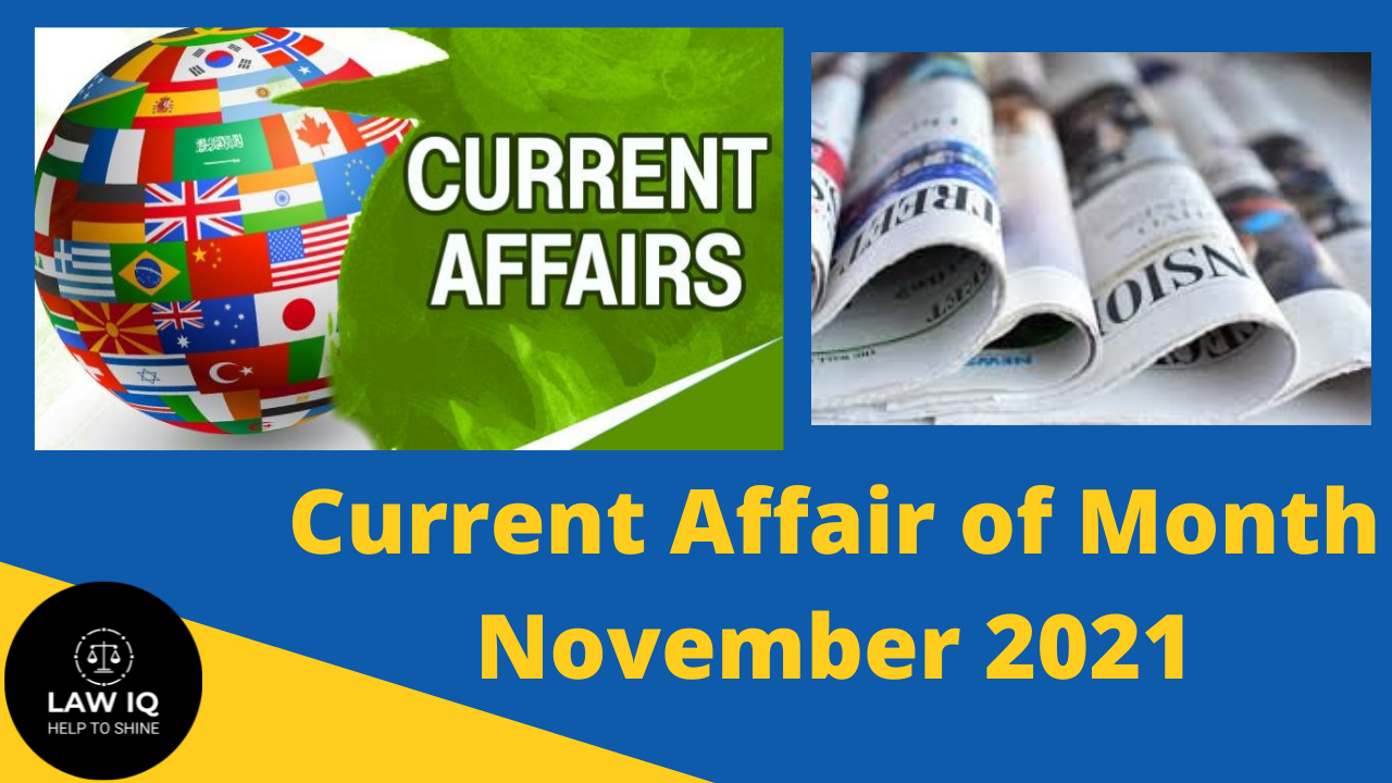 Current affairs of the month November 2021